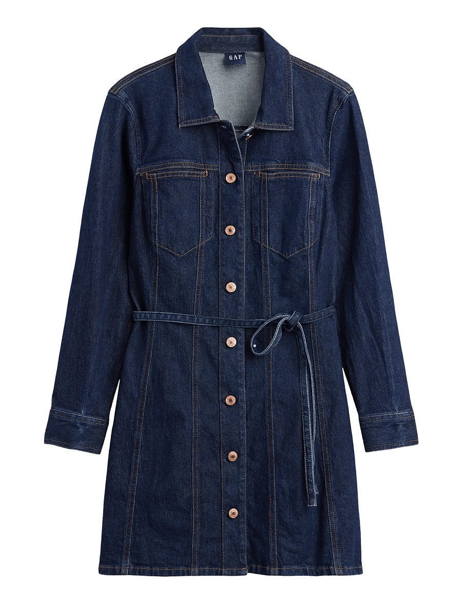 GAP - Denim Belted Mini Dress from the GAP collection - dark wash - 1