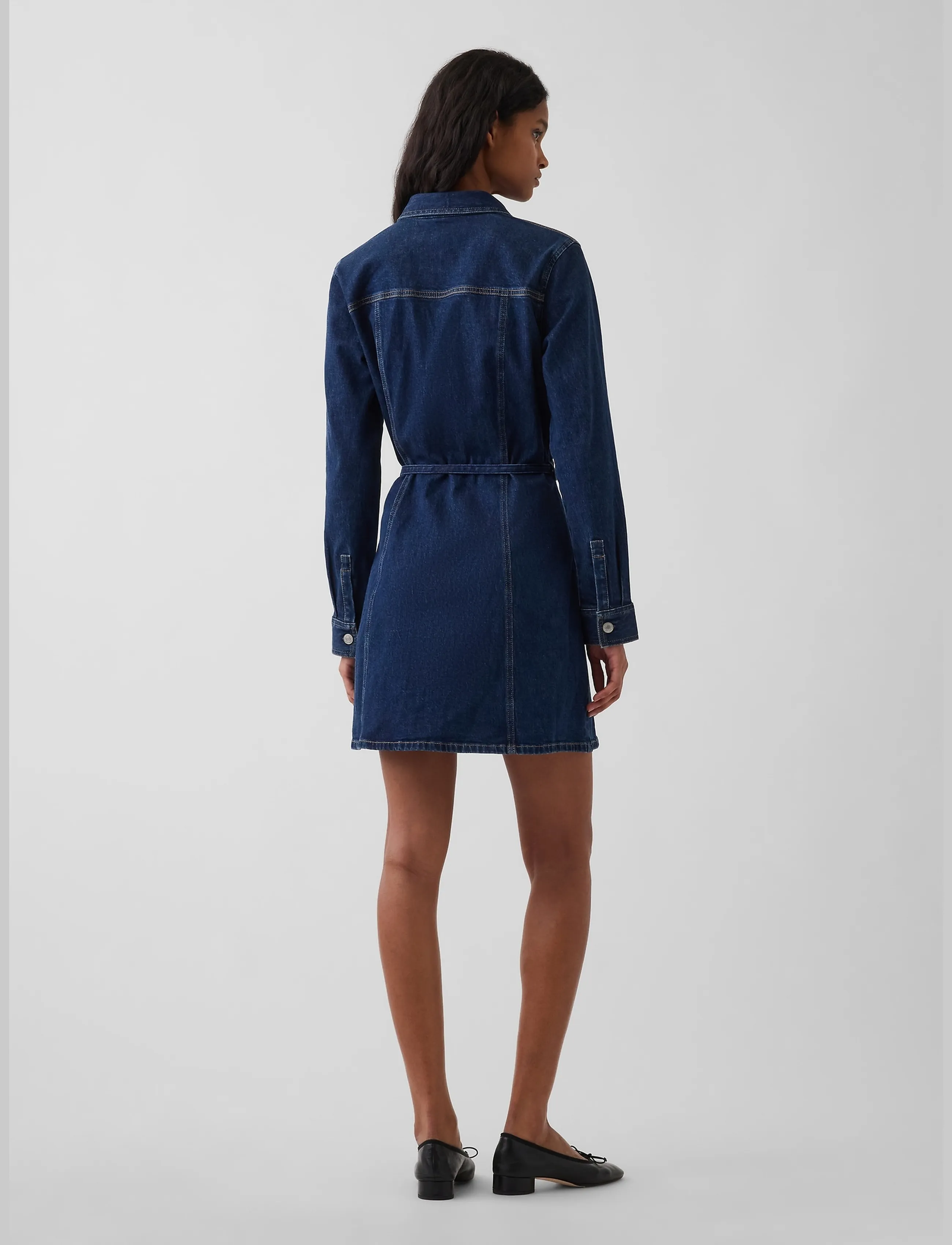 GAP - Denim Belted Mini Dress from the GAP collection - dark wash - 2