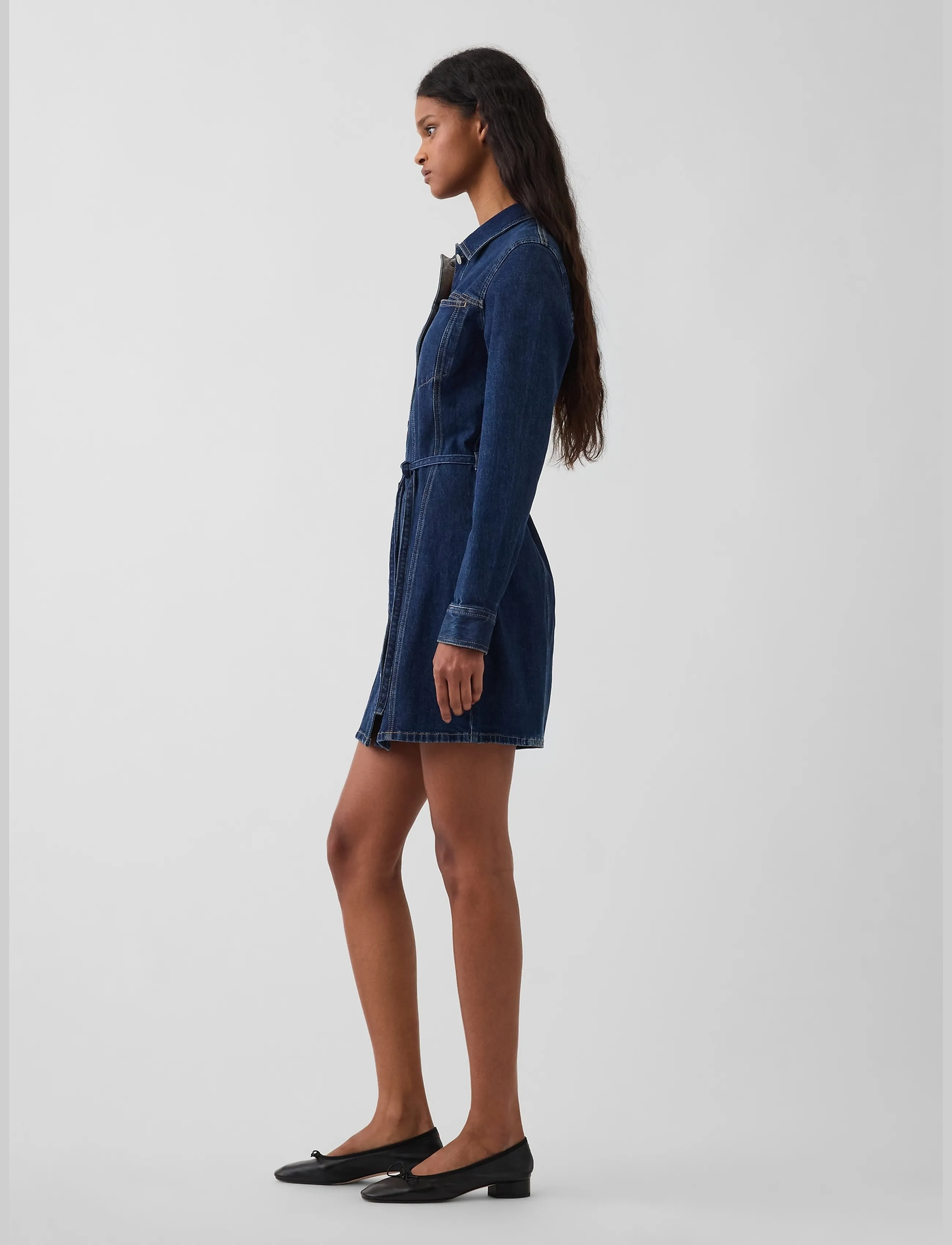 GAP - Denim Belted Mini Dress from the GAP collection - dark wash - 3