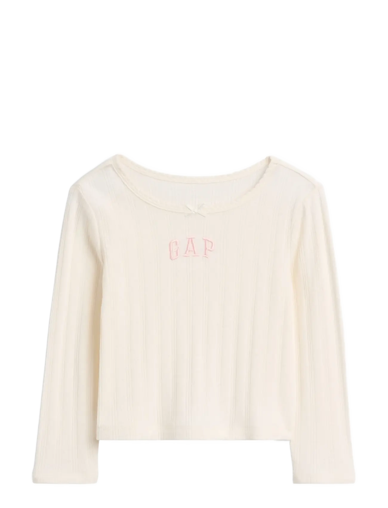 GAP Baby & Toddler Arch Logo Pointelle T-Shirt - Tops - IVORY FROST / cream