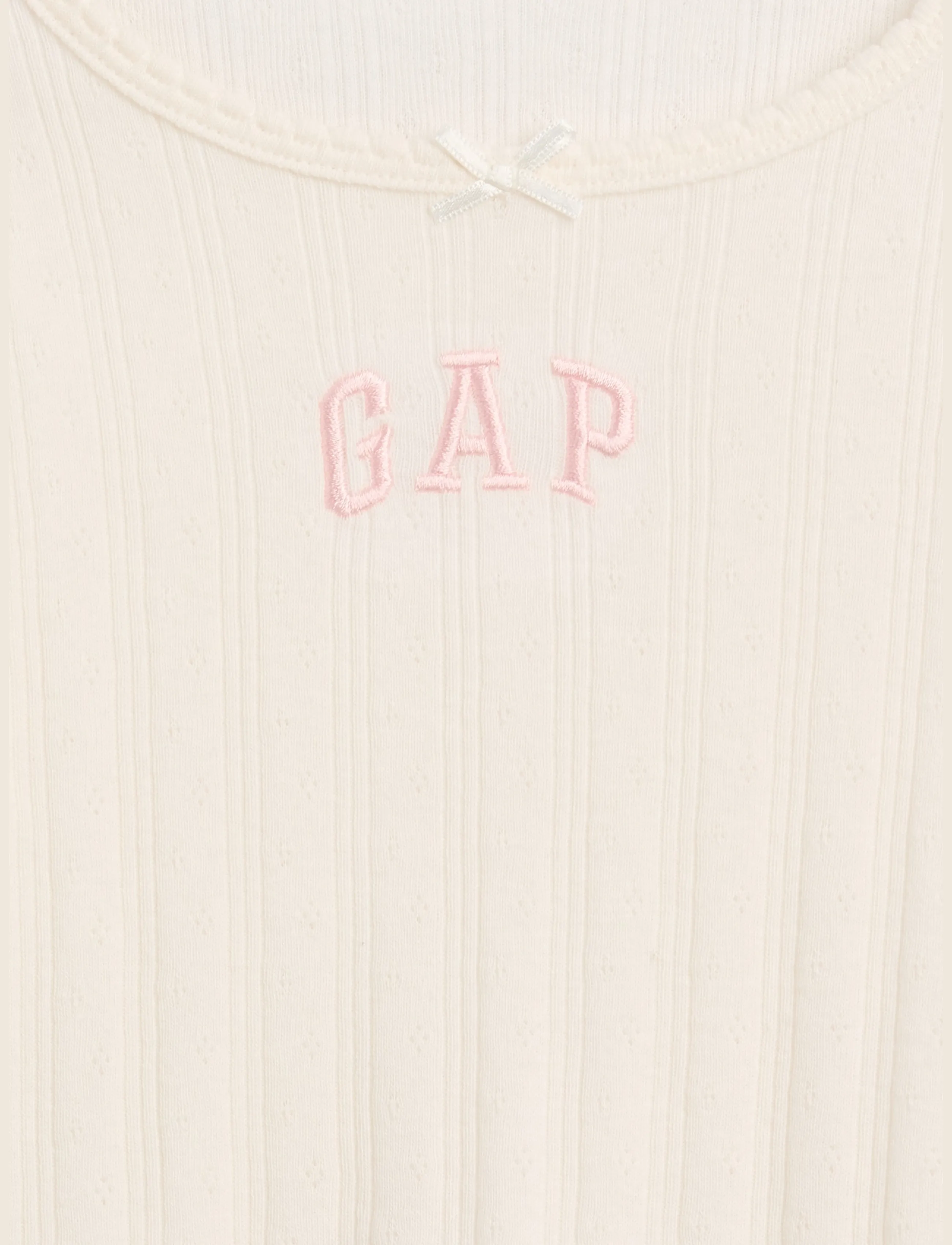 GAP - Baby & Toddler Arch Logo Pointelle T-Shirt - long-sleeved t-shirts - ivory frost - 2