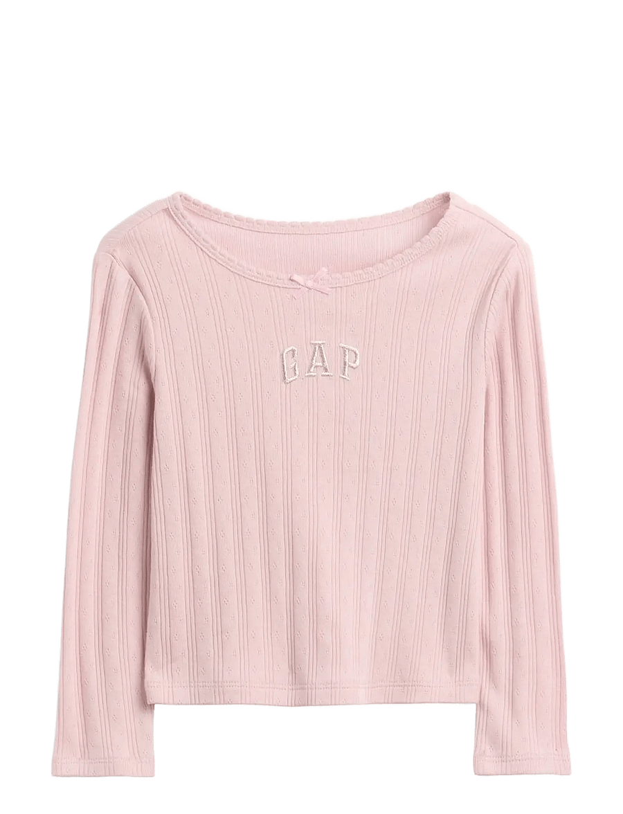 GAP - Baby & Toddler Arch Logo Pointelle T-Shirt - pikkade varrukatega t-särgid - primitive - 1