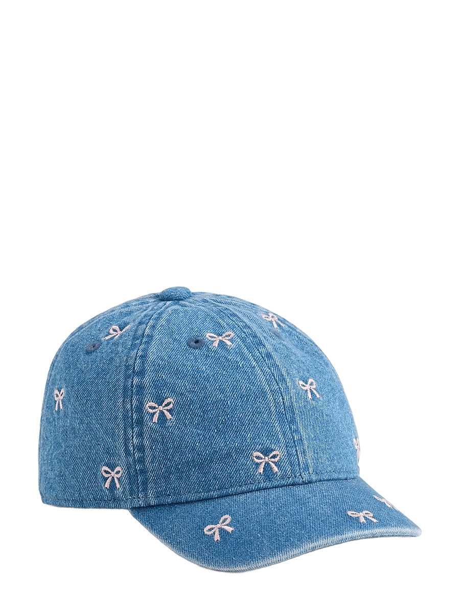 GAP - Baby & Toddler Denim Bow Baseball Hat - caps - washed denim blue - 0