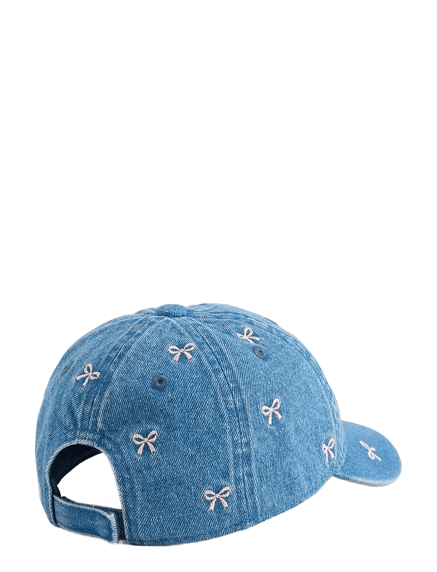 GAP - Baby & Toddler Denim Bow Baseball Hat - caps - washed denim blue - 1