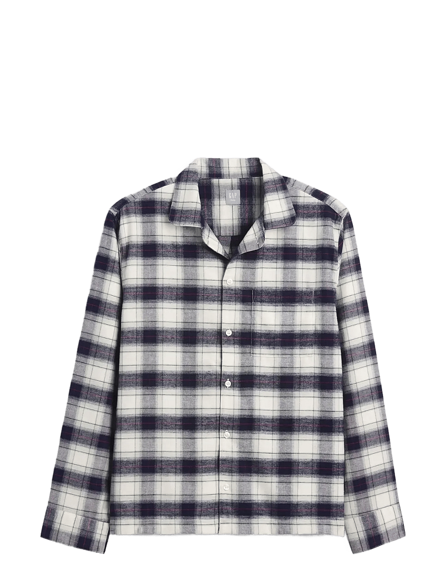 GAP - Flannel Long-Sleeved Top from the GAP collection - långärmade skjortor - navy plaid - 1