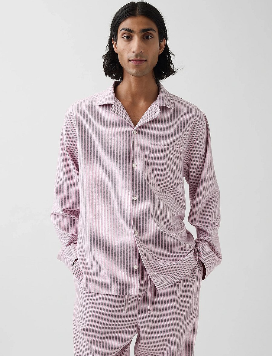 GAP - Flannel Long-Sleeved Top from the GAP collection - långärmade skjortor - pink stripe - 0