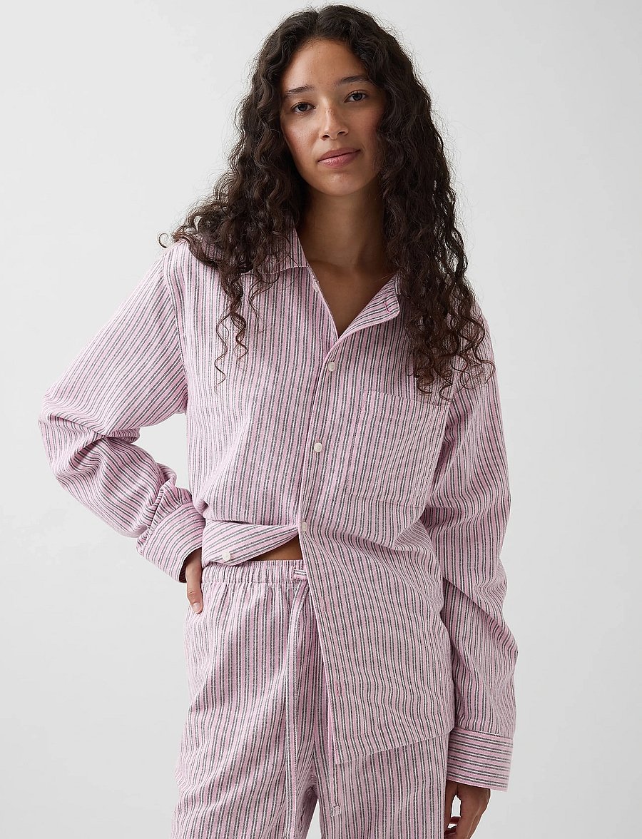 GAP - Flannel Long-Sleeved Top from the GAP collection - långärmade skjortor - pink stripe - 5