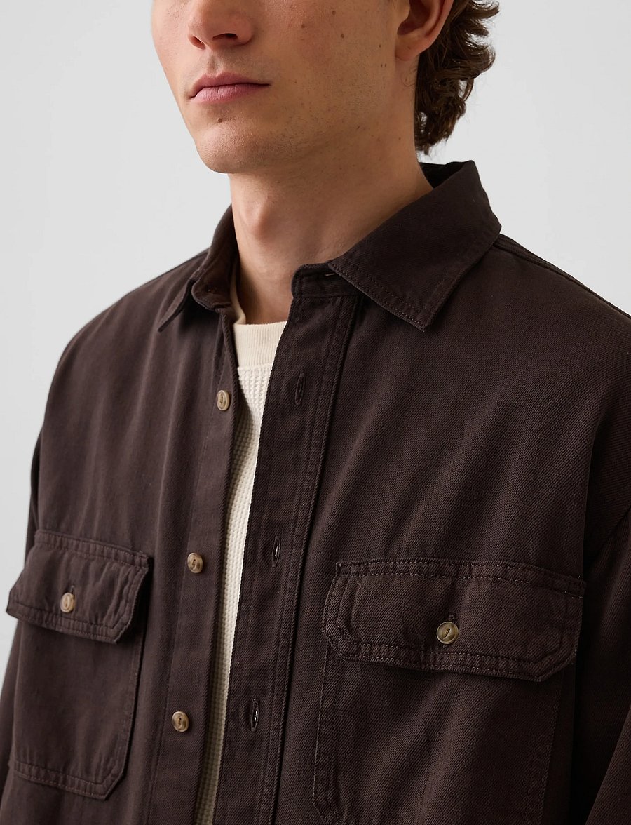 GAP - UltraSoft Denim Relaxed Utility Shirt - denimskjorter - terra brown v2 - 2