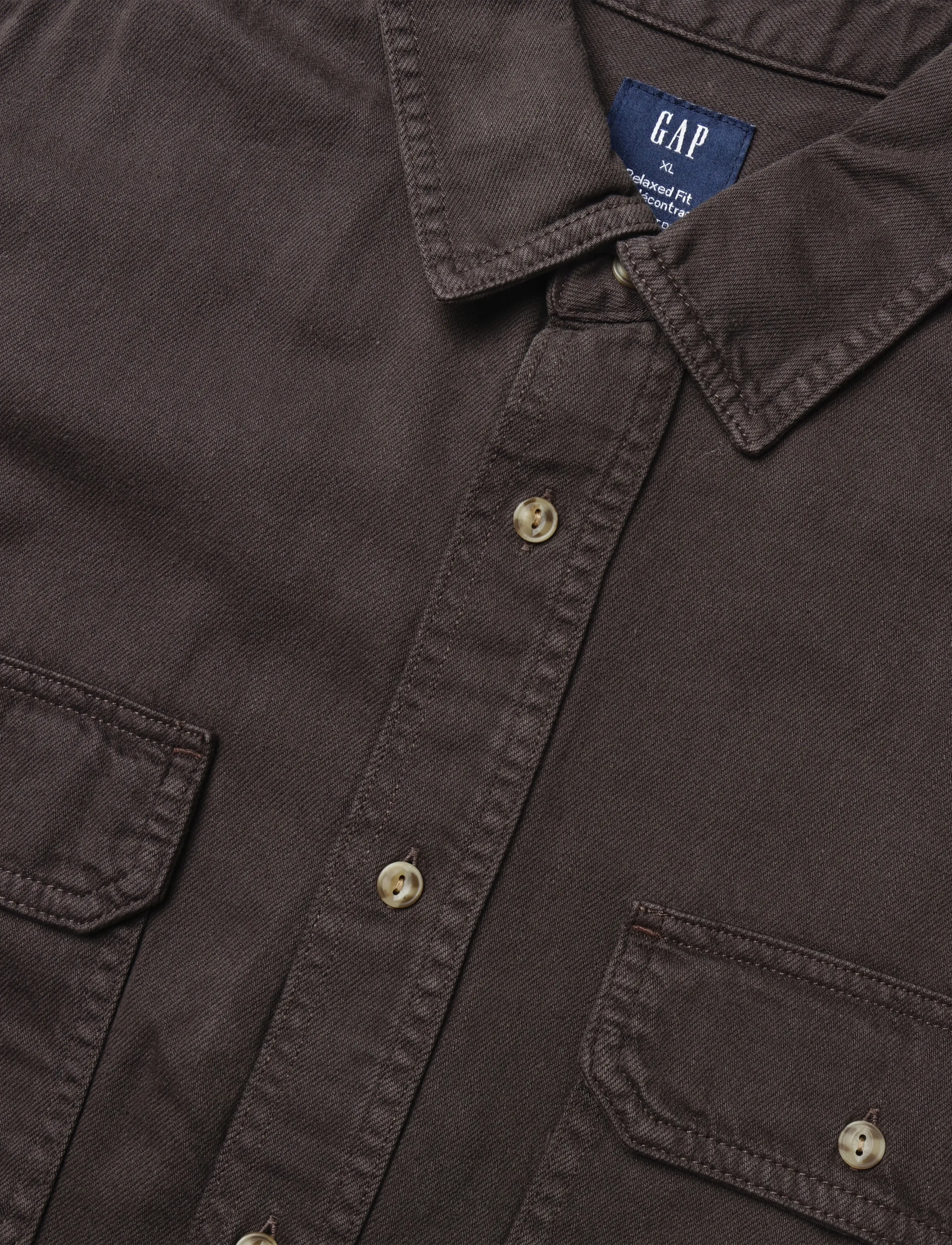 GAP - UltraSoft Denim Relaxed Utility Shirt - denimskjorter - terra brown v2 - 5
