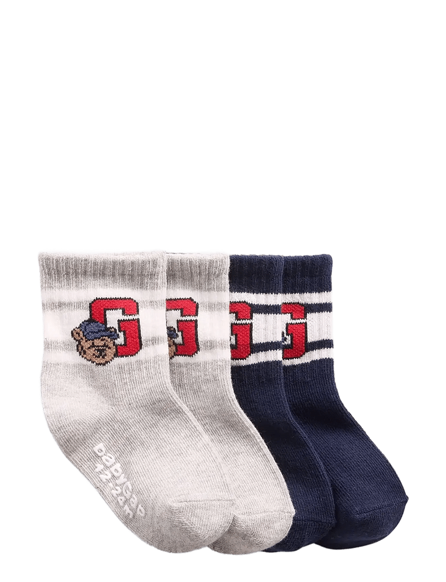GAP - Baby & Toddler Brannan Bear Varsity Crew Socks (2-Pack) - multi 1 - 0