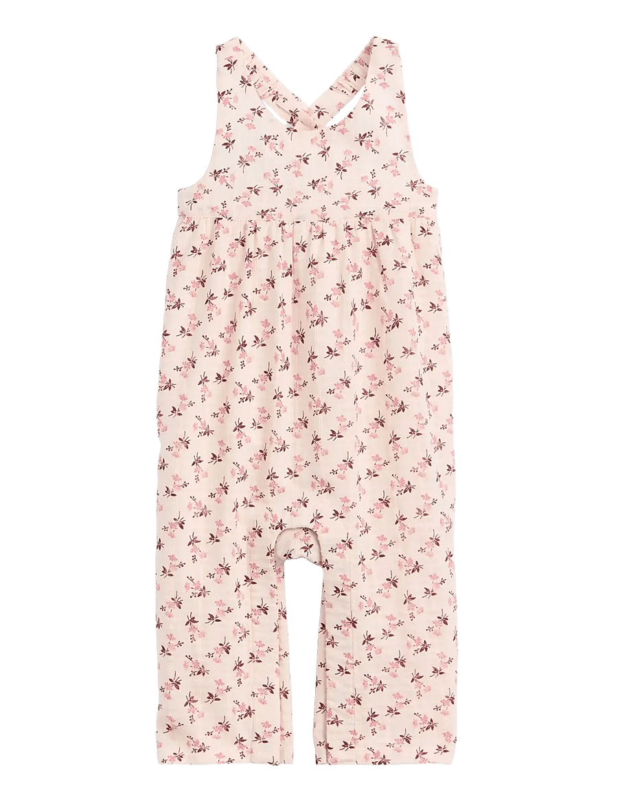GAP - Baby Floral Ruffle Overalls from the GAP collection - byxdress - pink floral - 0