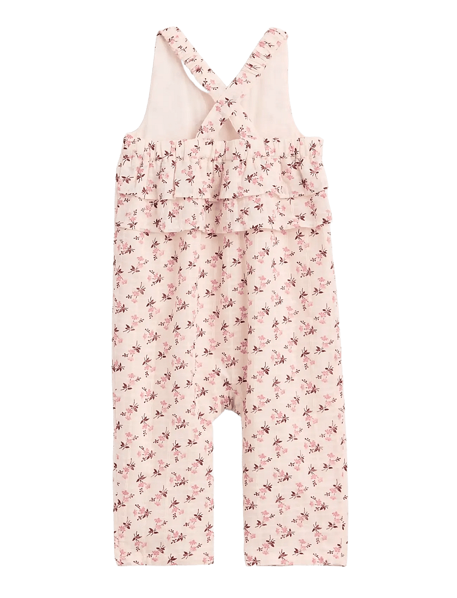 GAP - Baby Floral Ruffle Overalls from the GAP collection - byxdress - pink floral - 1