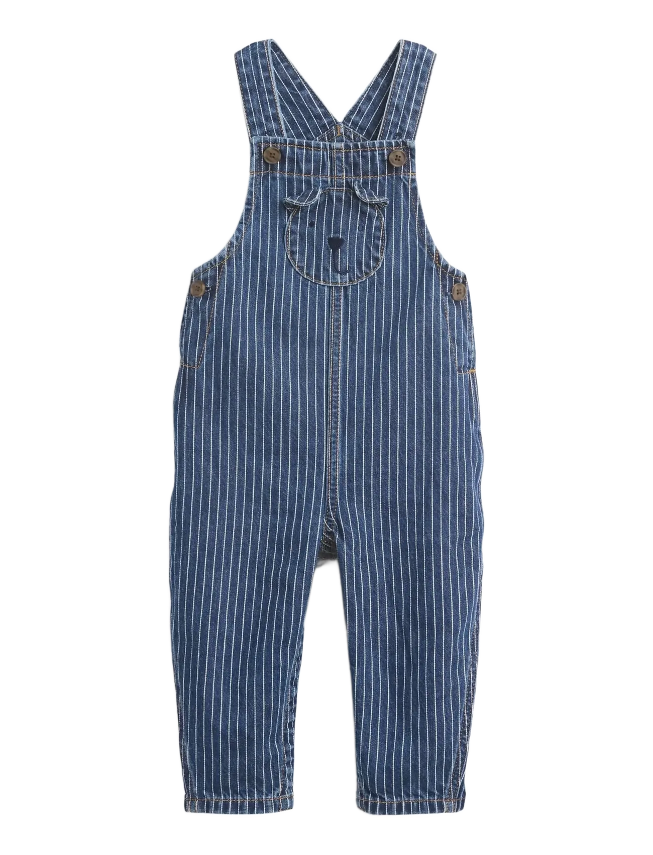 GAP Baby Denim Stripe Brannan Bear Overalls, 80/86, Unterteile, Blau - Latzhosen, Kinder