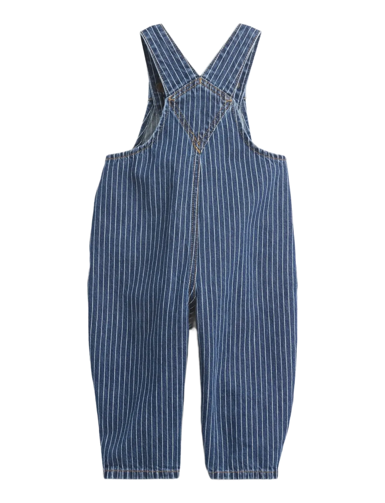 GAP - Baby Denim Stripe Brannan Bear Overalls - dungarees - blue stripe - 1
