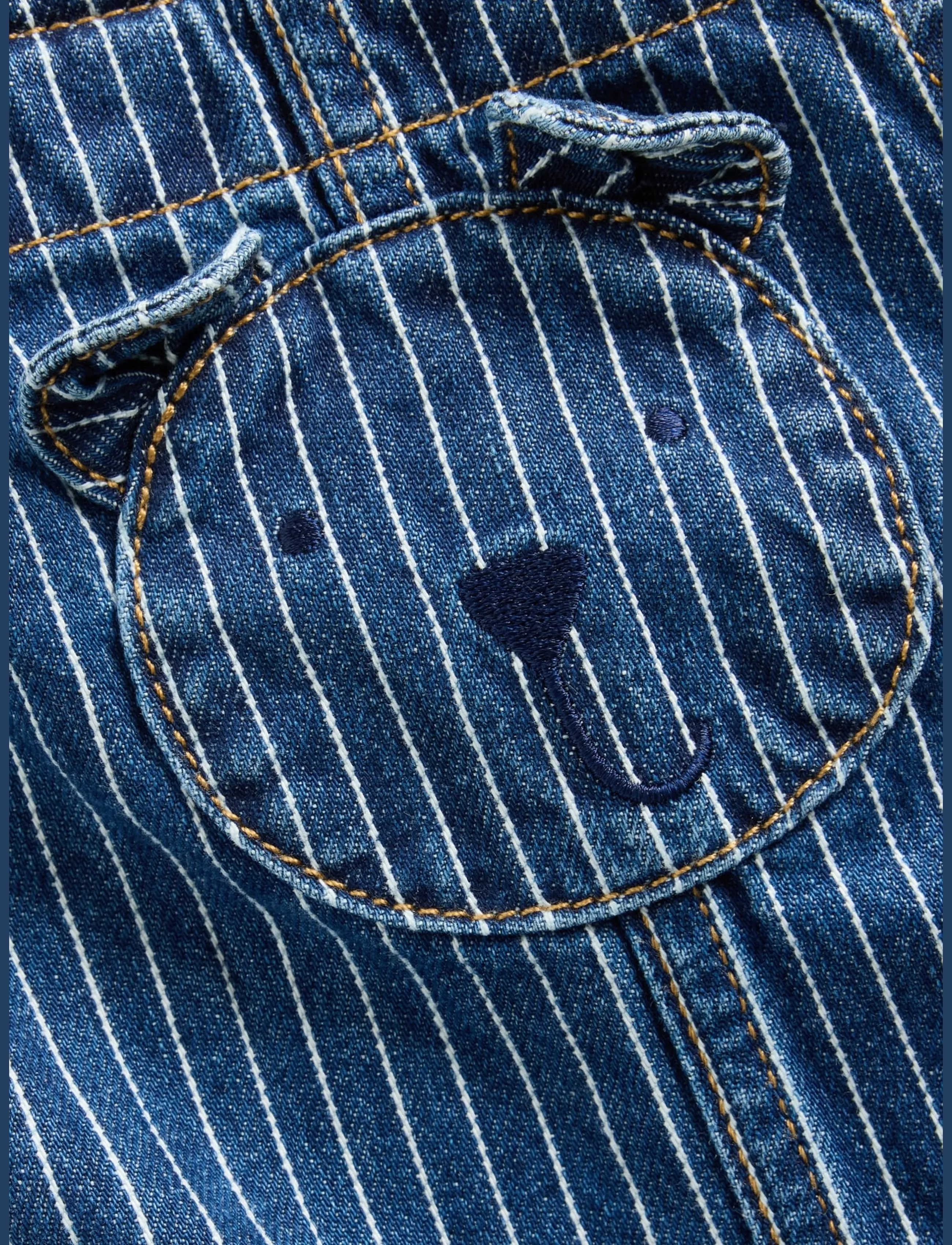 GAP - Baby Denim Stripe Brannan Bear Overalls - dungarees - blue stripe - 2