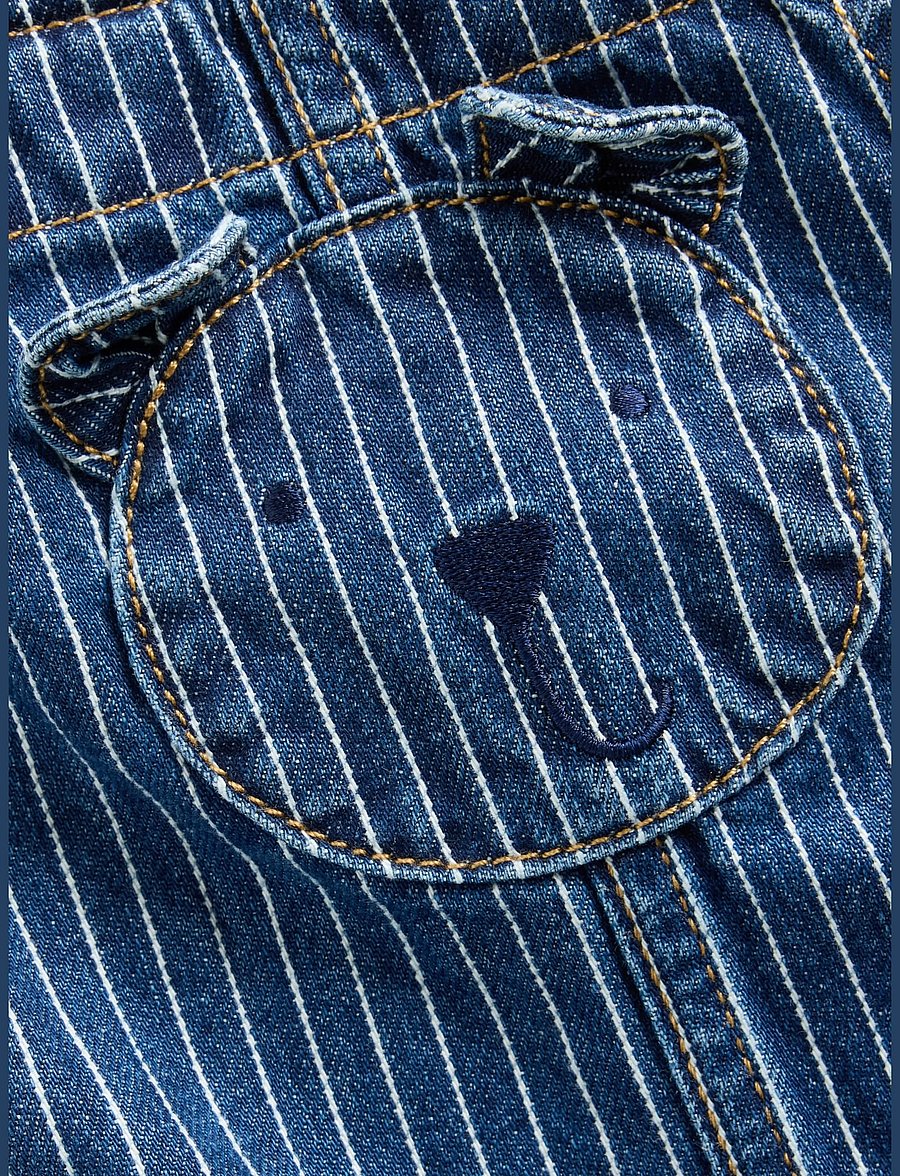GAP - Baby Denim Stripe Brannan Bear Overalls - traksipüksid - blue stripe - 2