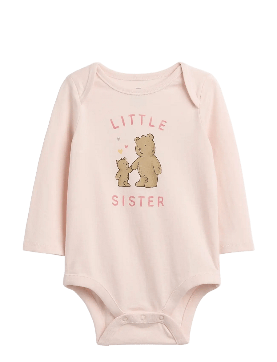 GAP - Baby Organic Cotton Family Graphic Bodysuit - little sister - 0