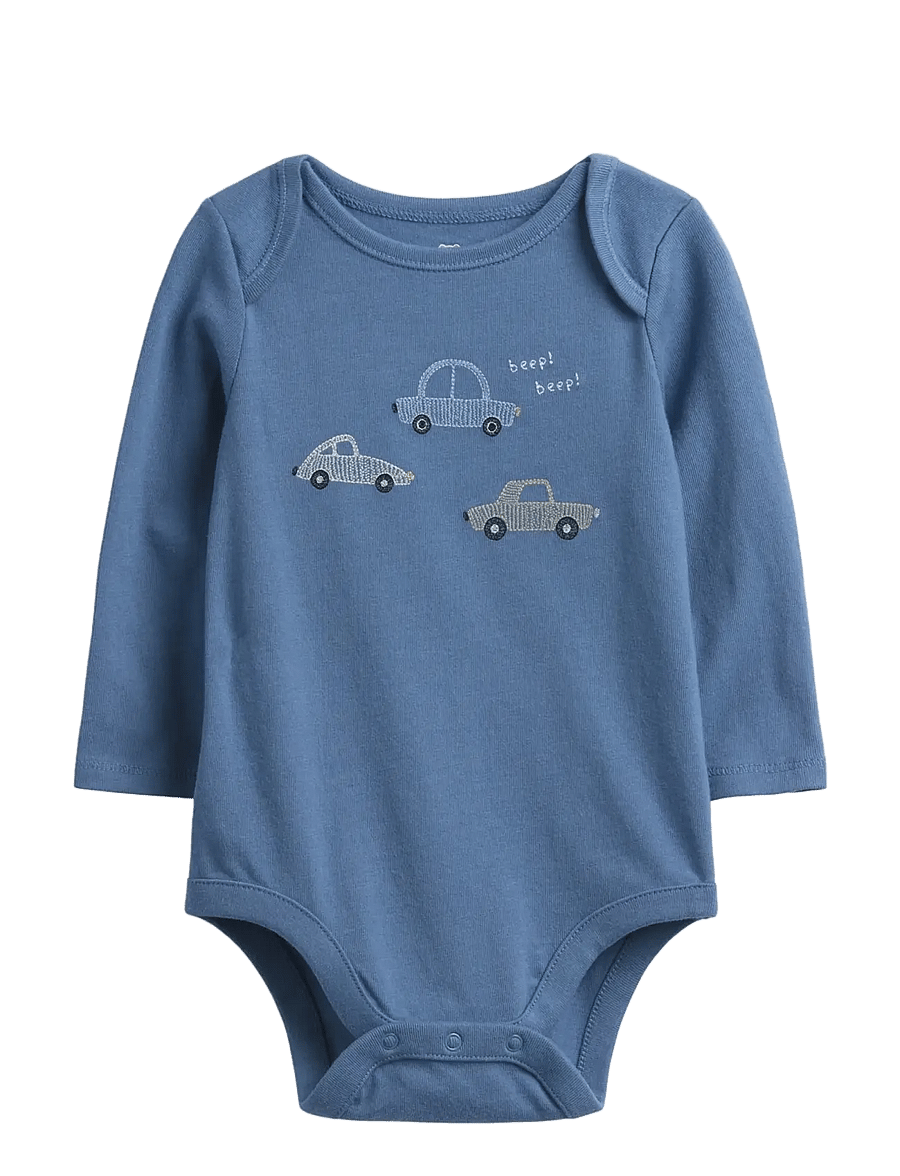 GAP - Baby First Favorites Organic Cotton Graphic Bodysuit - bainbridge blue - 0