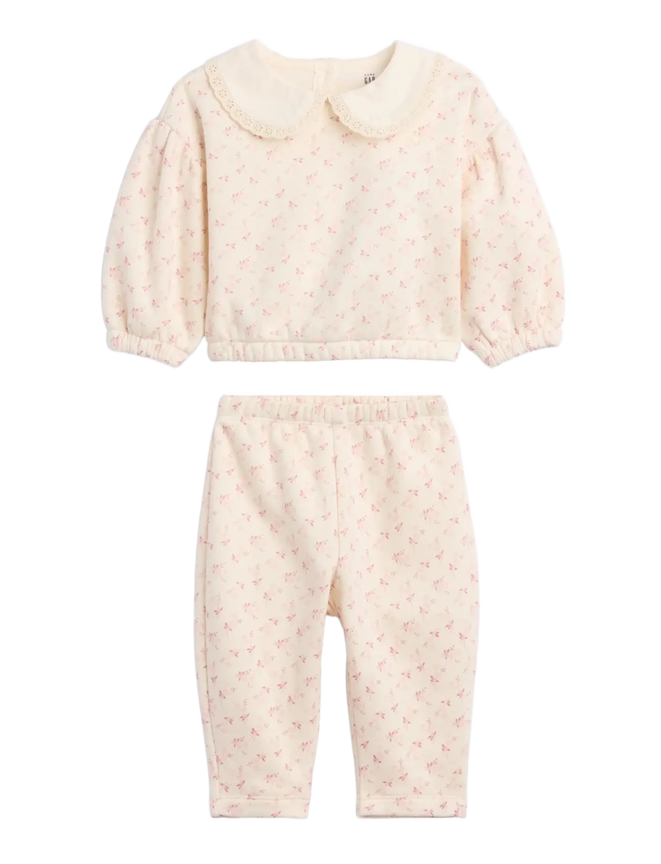 GAP Baby VintageSoft Lace-Collar Sweat Set - Nach Größe einkaufen - WHITE FLORAL PRINT / cream