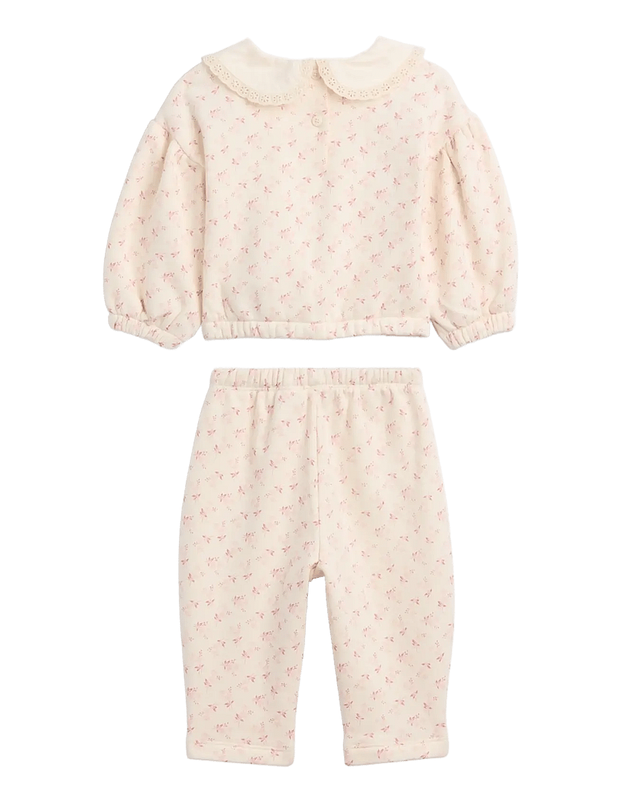 GAP - Baby VintageSoft Lace-Collar Sweat Set - sets mit langärmeligem t-shirt - white floral print - 1