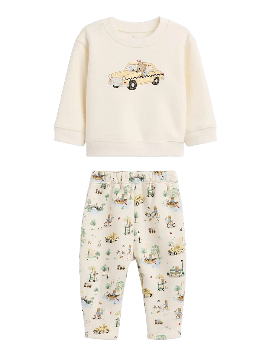 GAP - Baby VintageSoft Brannan Bear Logo Sweat Set - sets mit langärmeligem t-shirt - nyc toile - 0