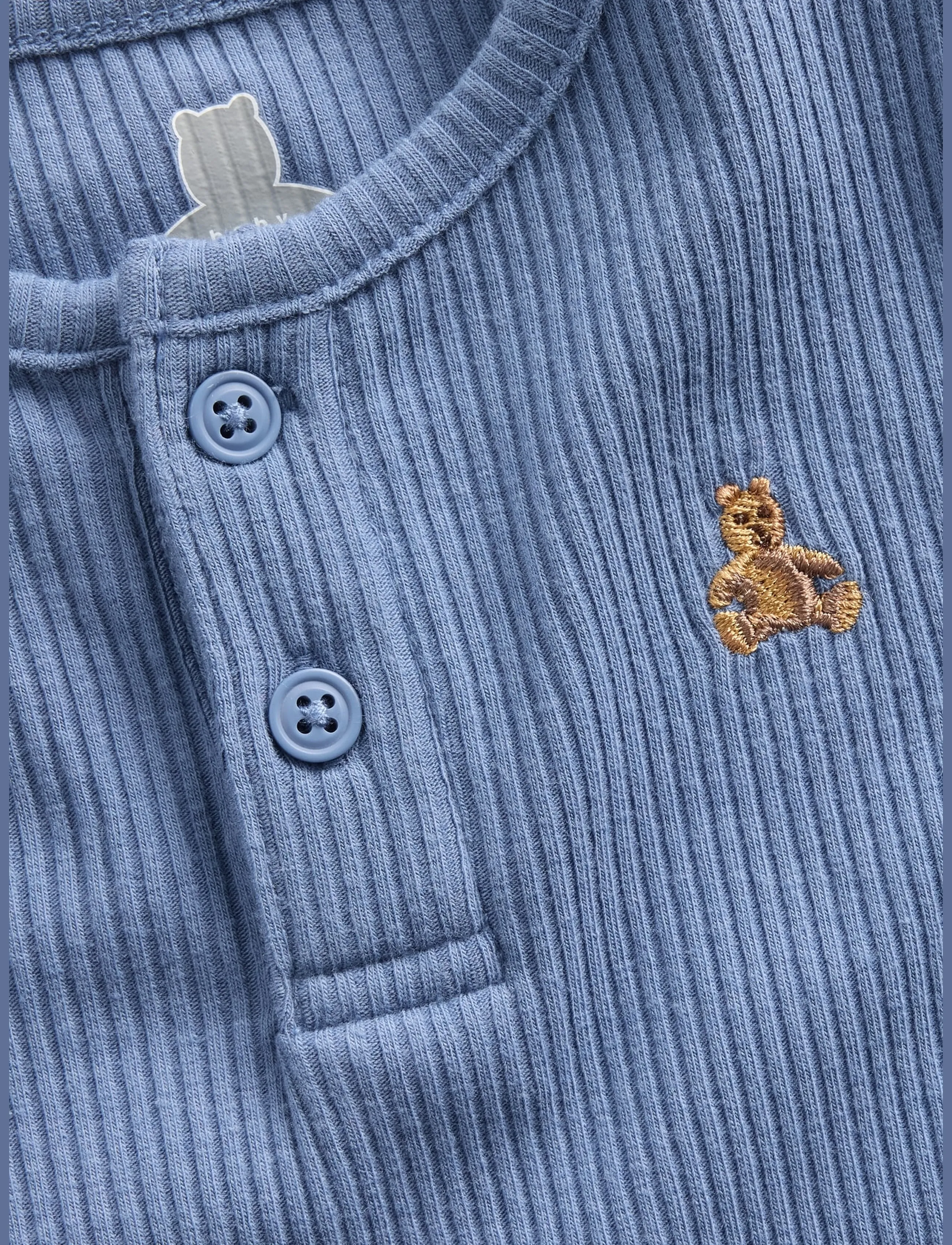 GAP - Baby First Favorites TinyRib Henley Bodysuit - long-sleeved bodies - bainbridge blue - 2