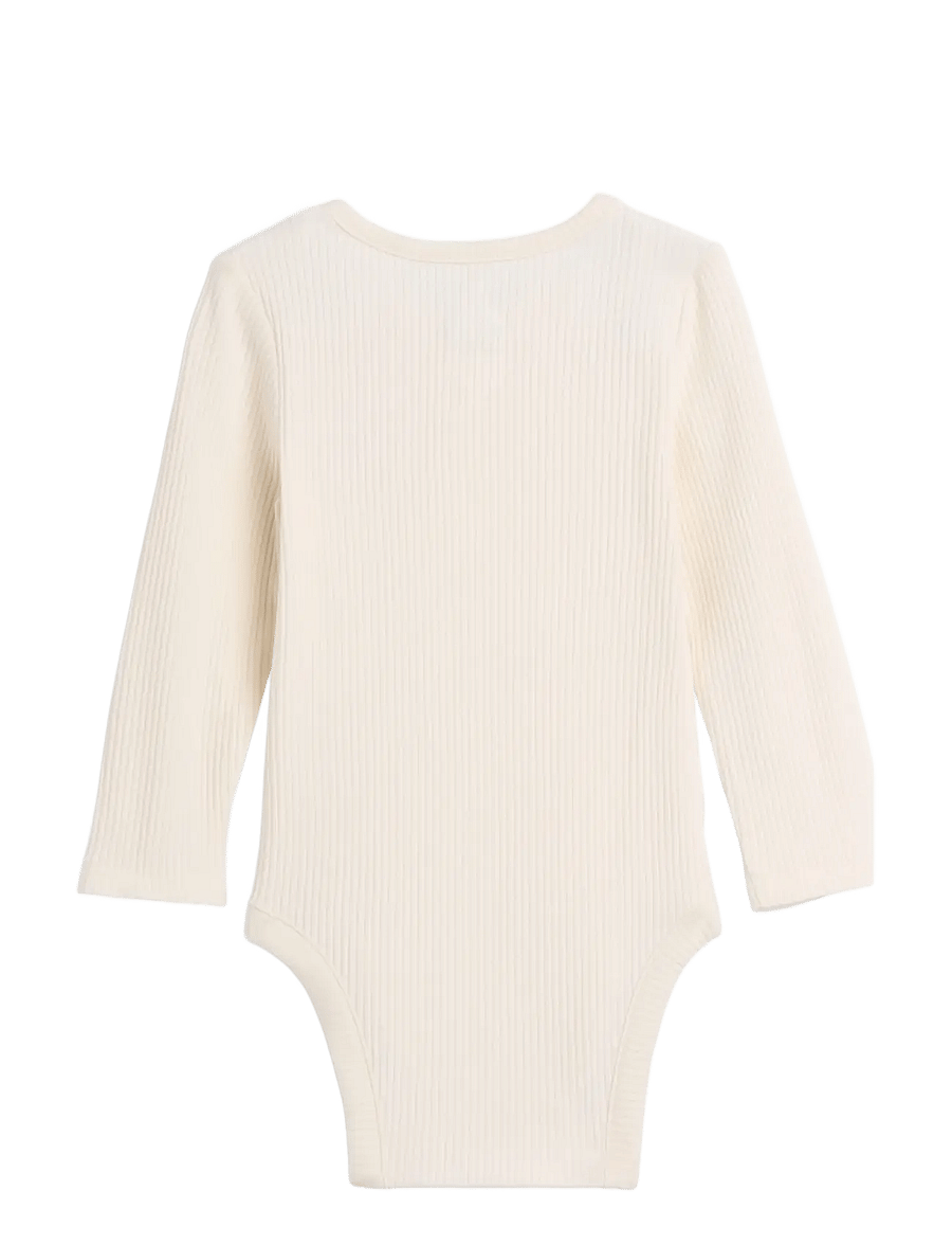 GAP - Baby First Favorites TinyRib Henley Bodysuit - ivory frost - 1