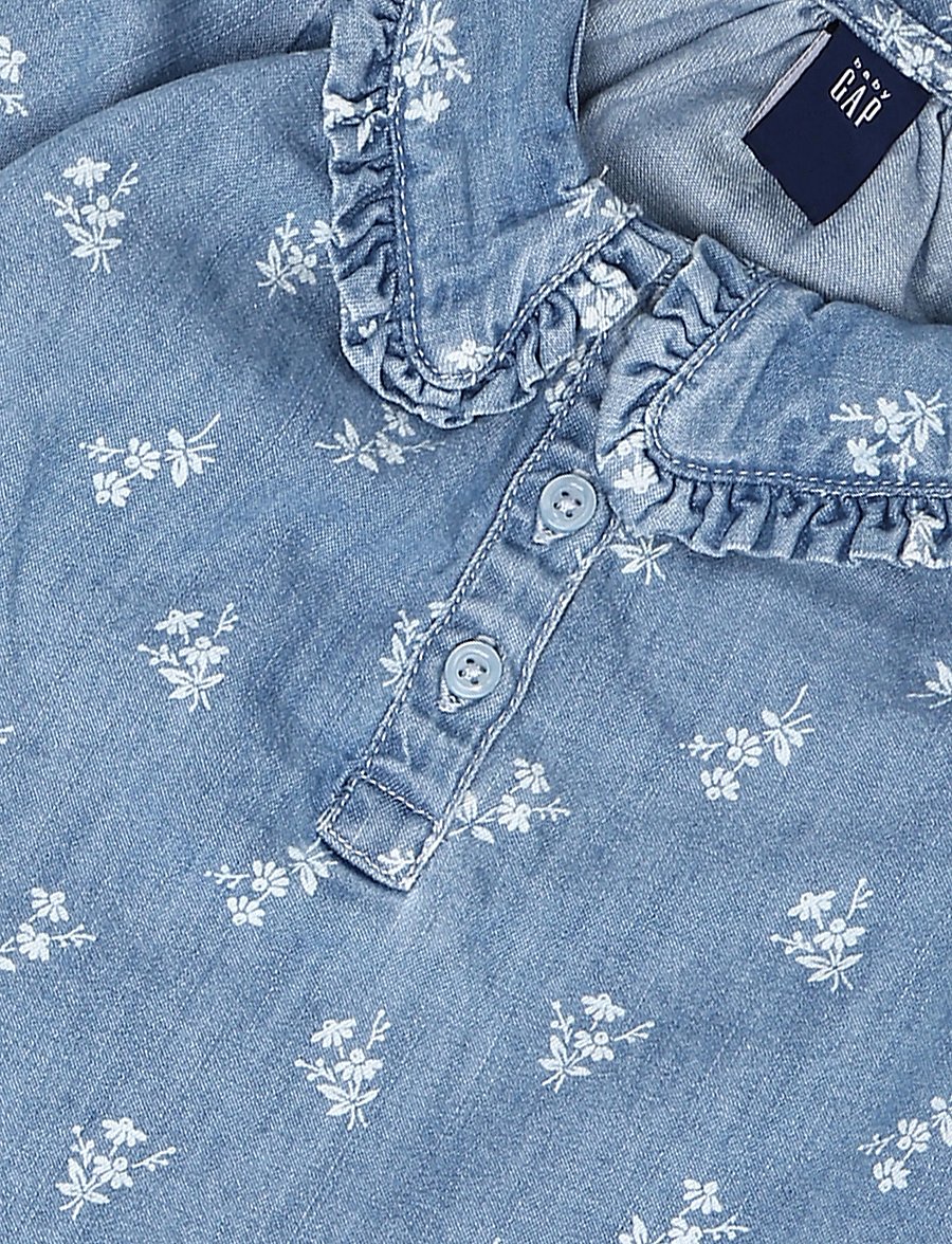 GAP - Baby Woven Top And Pants Set - sæt med langærmet t-shirt - white floral print - 2