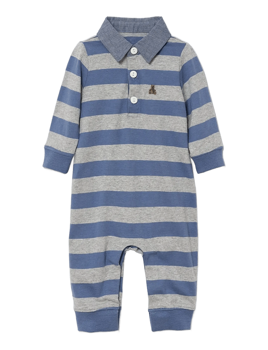 GAP - Baby Rugby One-Piece from the GAP collection - langärmelige bodys - blue grey stripe - 0