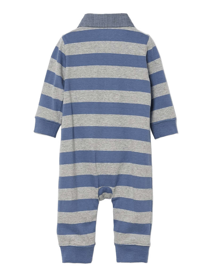 GAP - Baby Rugby One-Piece from the GAP collection - langärmelige bodys - blue grey stripe - 1