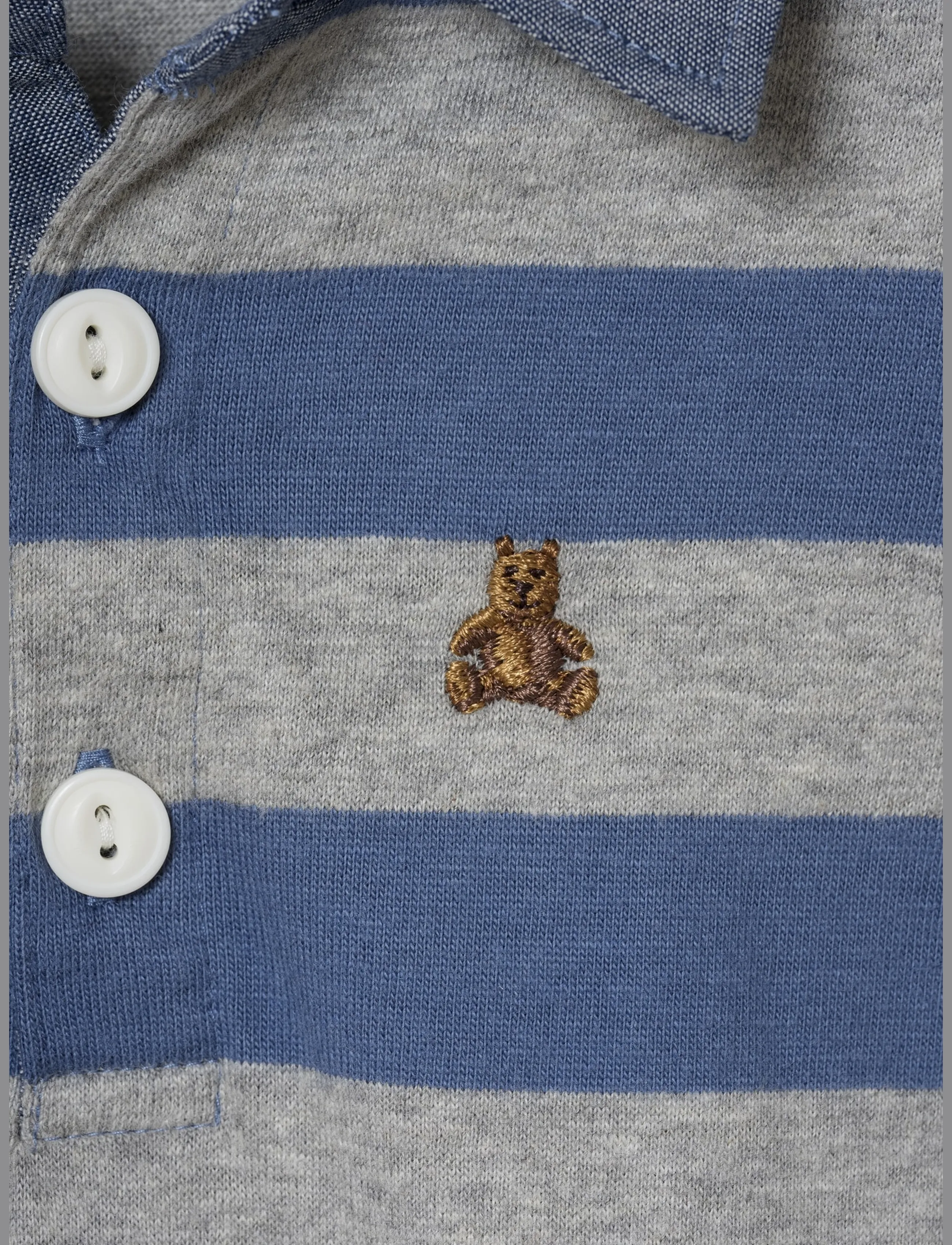 GAP - Baby Rugby One-Piece from the GAP collection - long-sleeved bodies - blue grey stripe - 3
