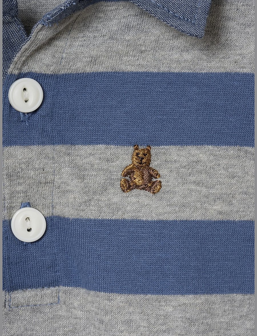 GAP - Baby Rugby One-Piece from the GAP collection - langärmelige bodys - blue grey stripe - 3