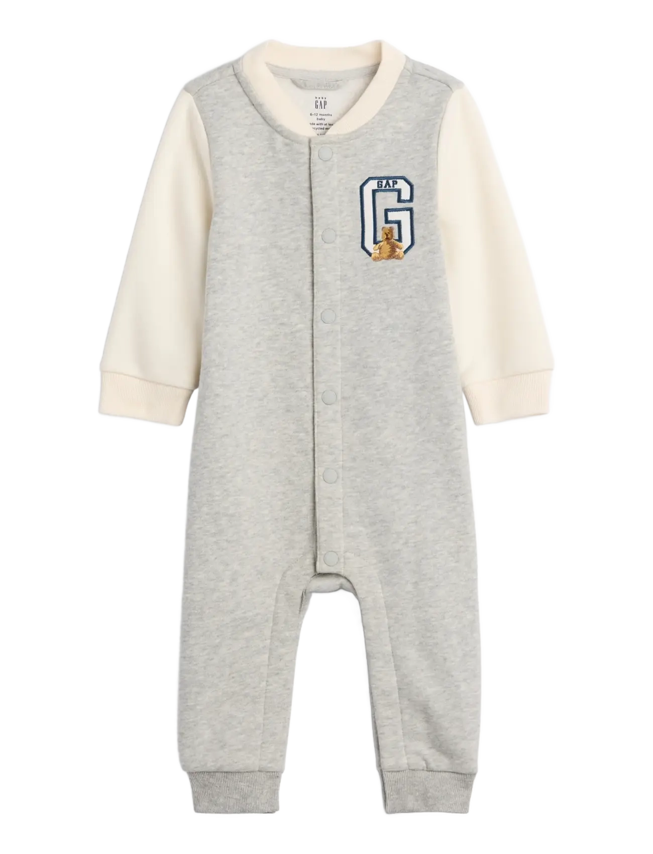 GAP Baby VintageSoft Varsity Logo One-Piece - New Arrivals - B08 / grey