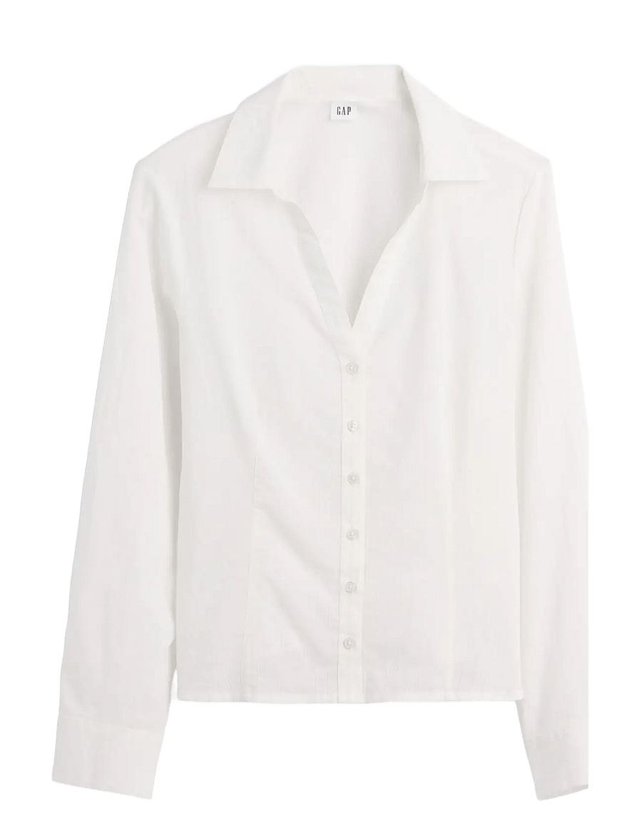 GAP - Textured Dobby Fitted Shirt from the GAP collection - langärmlige hemden - new off white - 1