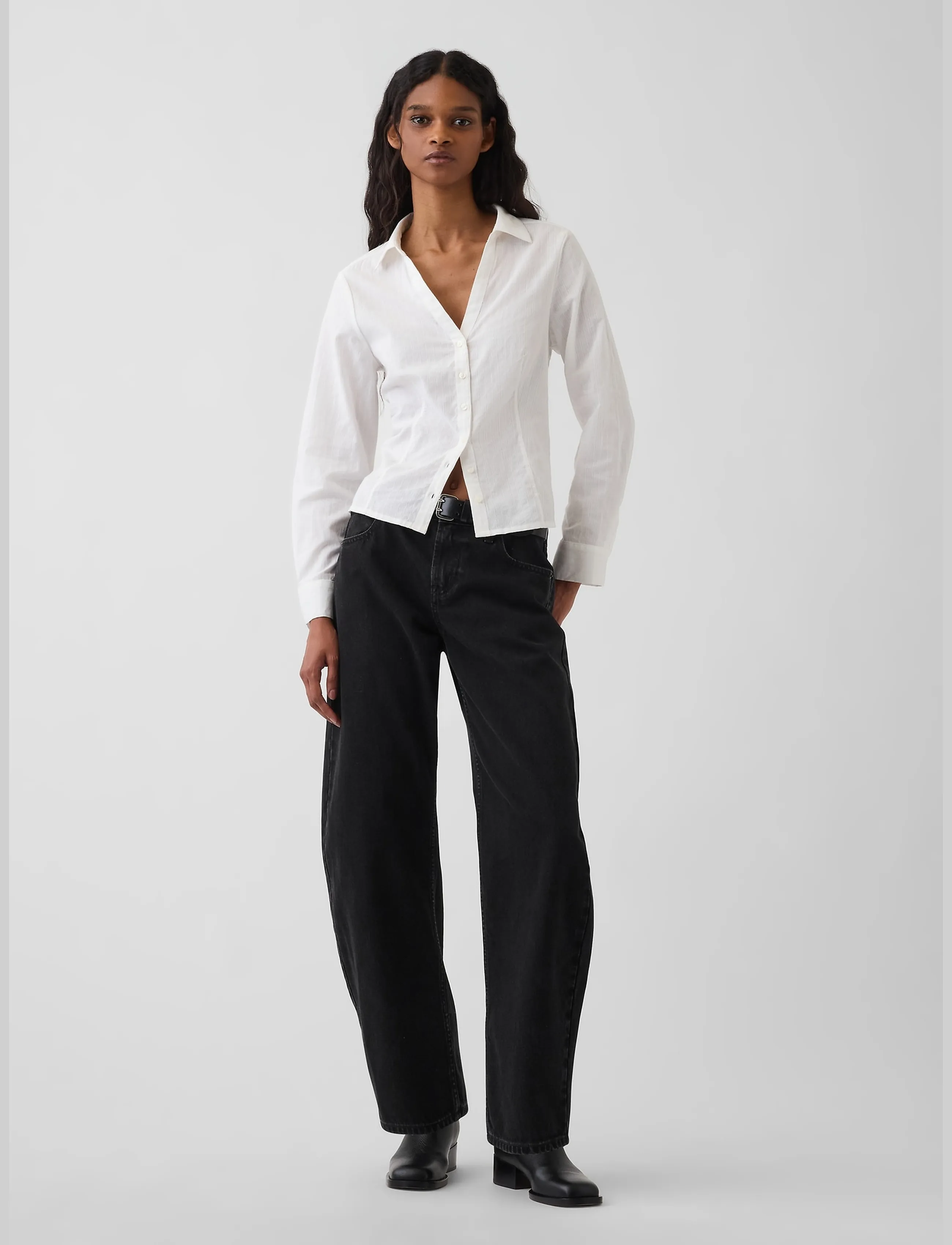 GAP - Textured Dobby Fitted Shirt from the GAP collection - langärmlige hemden - new off white - 2