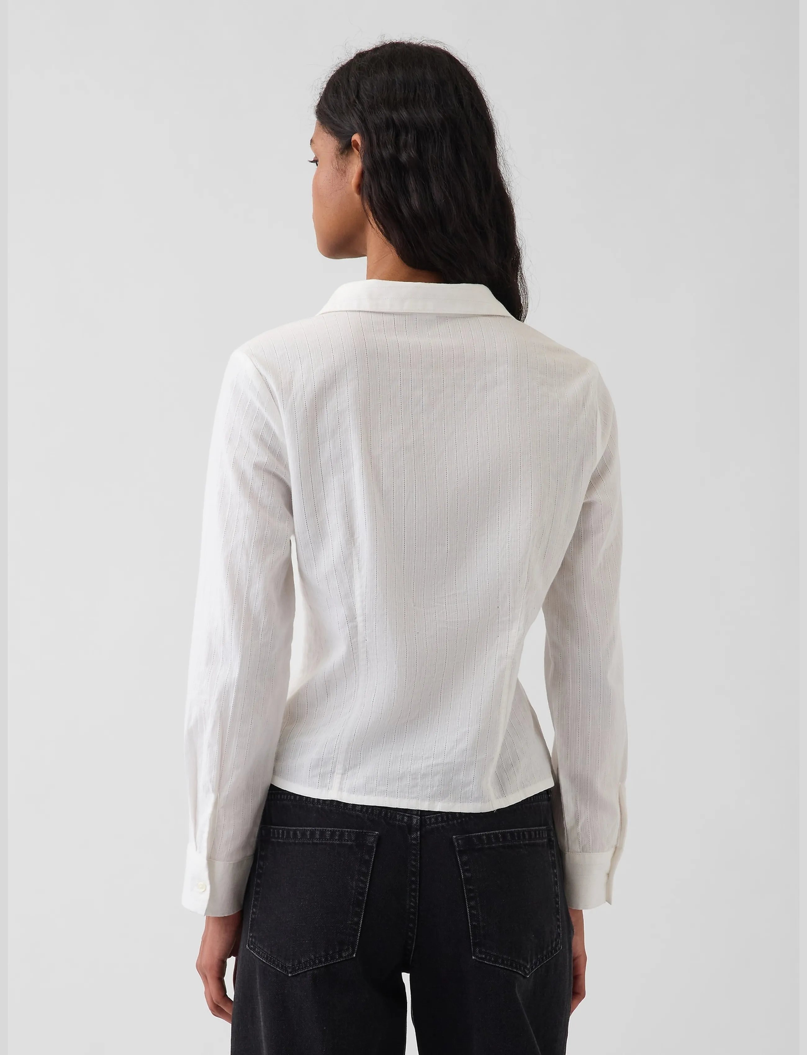 GAP - Textured Dobby Fitted Shirt from the GAP collection - langärmlige hemden - new off white - 3