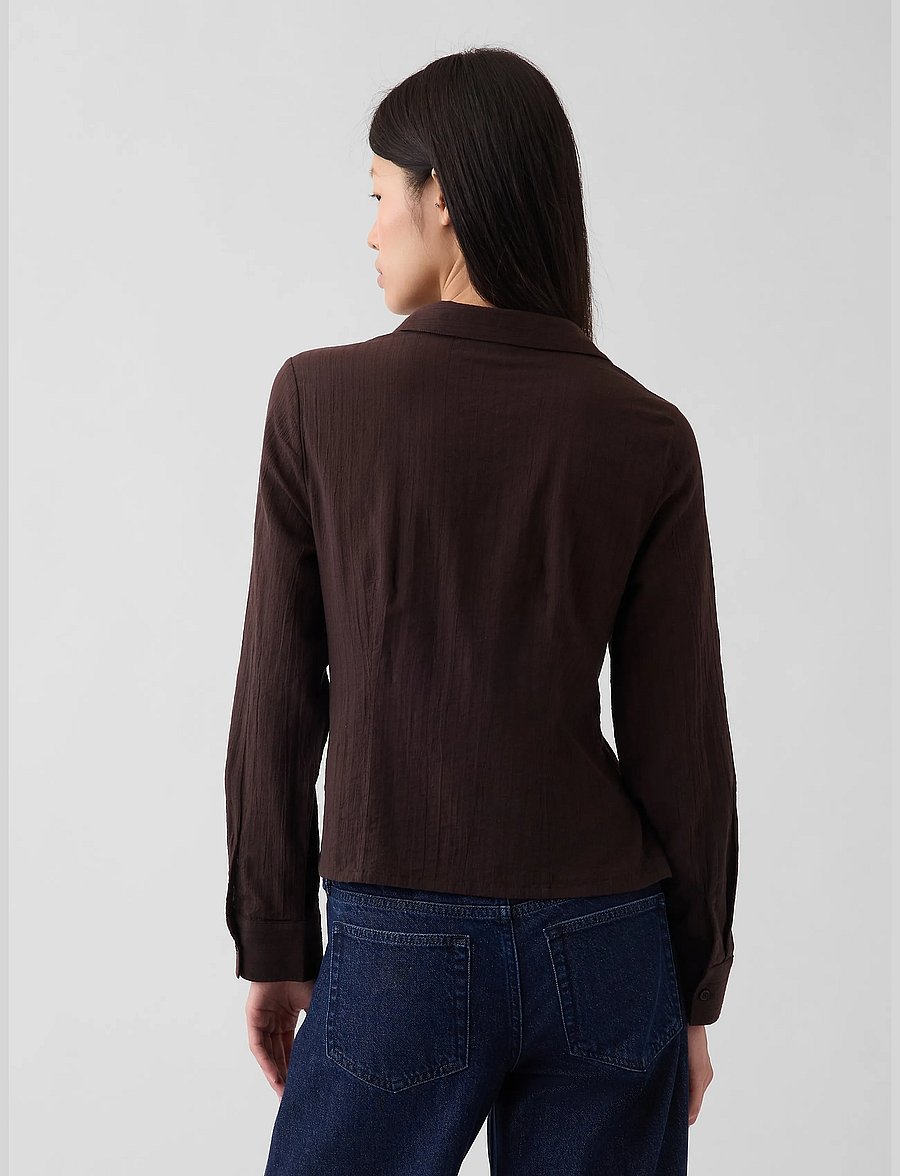 GAP - Textured Dobby Fitted Shirt from the GAP collection - långärmade skjortor - terra brown - 3