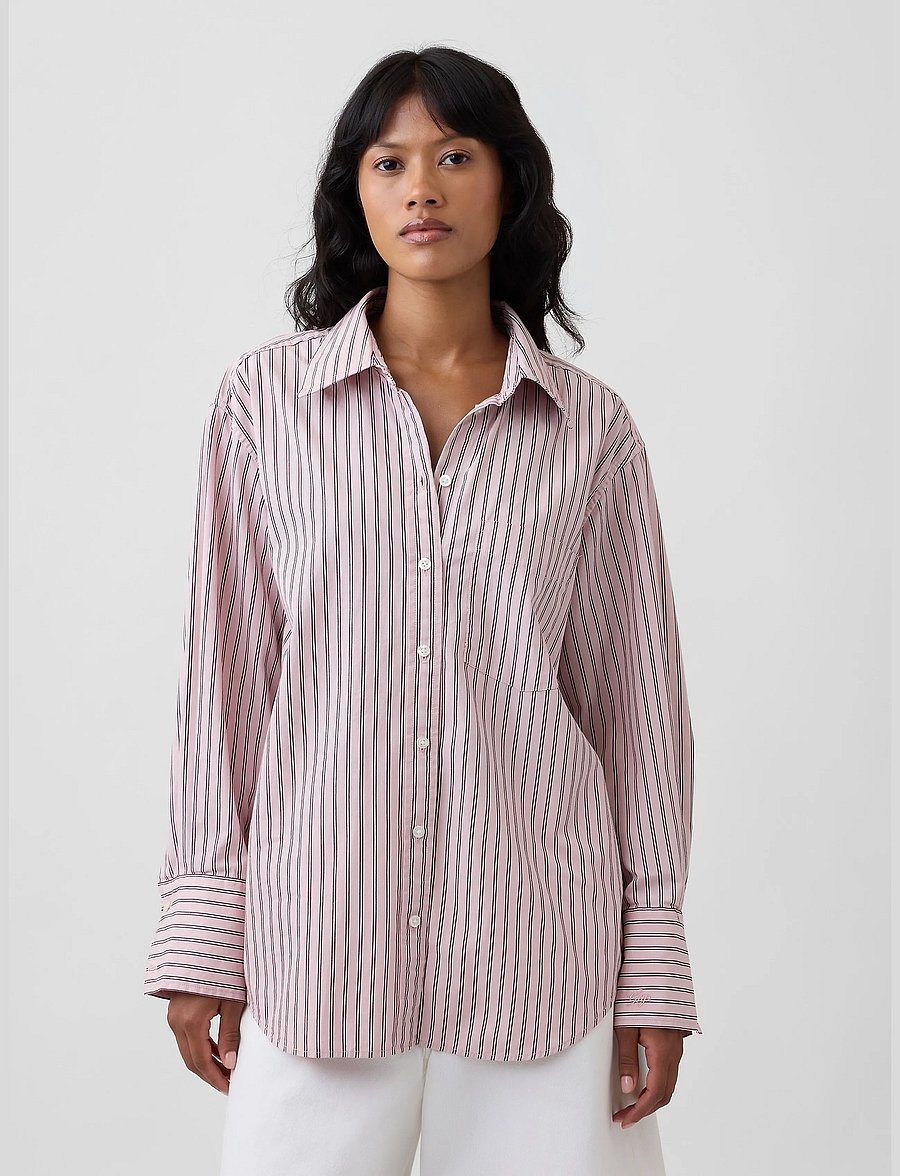 GAP - Poplin Big Shirt from the GAP collection - pikkade varrukatega särgid - babe pink stripe - 0
