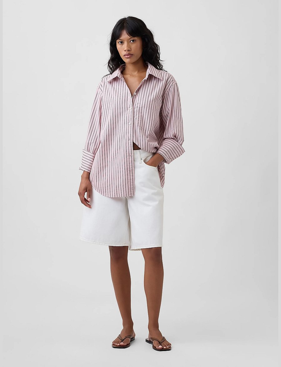 GAP - Poplin Big Shirt from the GAP collection - pikkade varrukatega särgid - babe pink stripe - 3