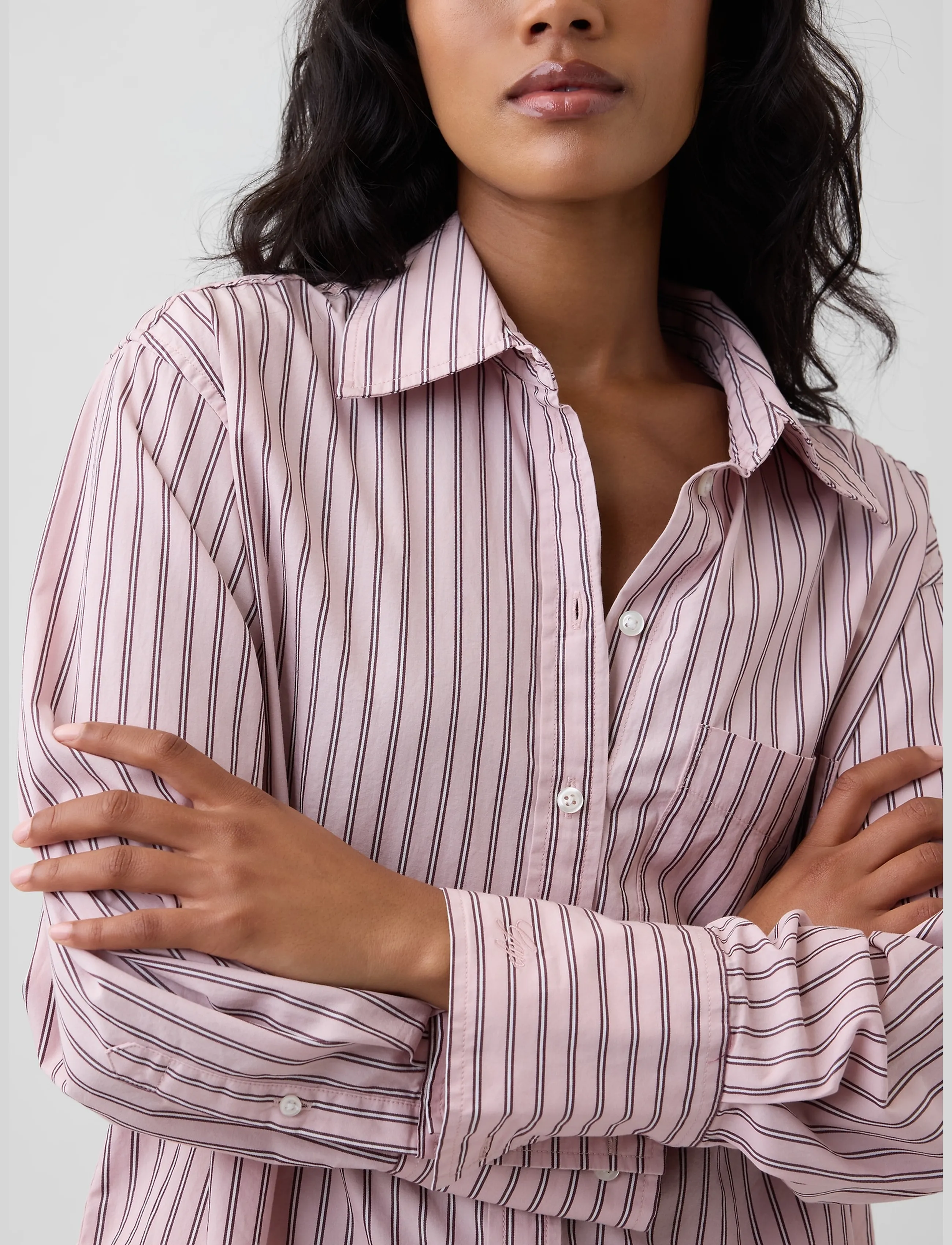 GAP - Poplin Big Shirt from the GAP collection - pikkade varrukatega särgid - babe pink stripe - 4