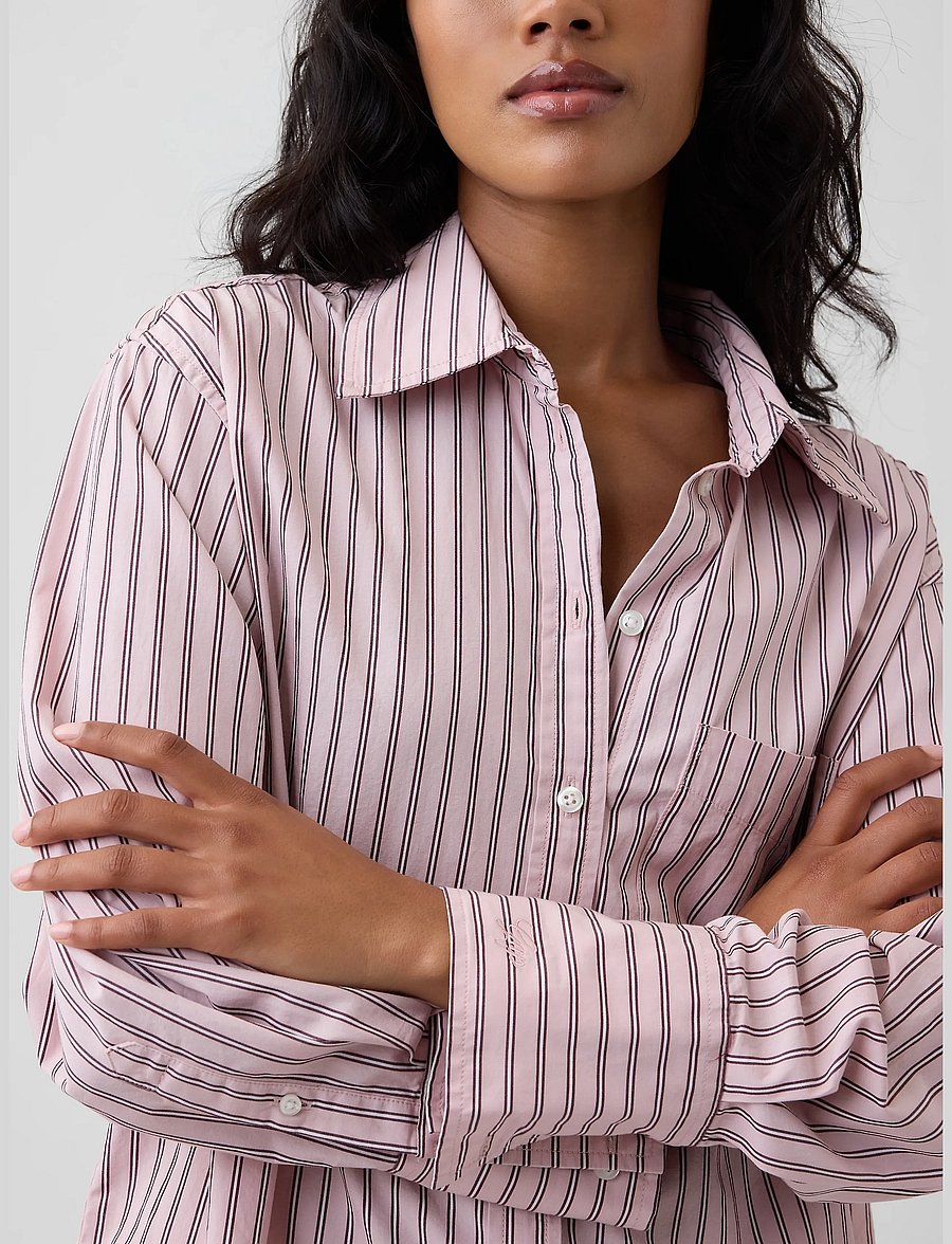 GAP - Poplin Big Shirt from the GAP collection - pikkade varrukatega särgid - babe pink stripe - 4