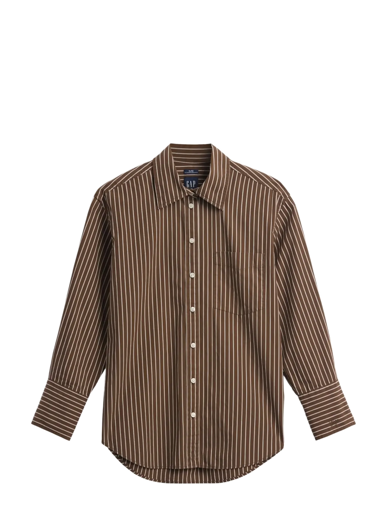 GAP - Poplin Big Shirt from the GAP collection - långärmade skjortor - brown stripe - 1