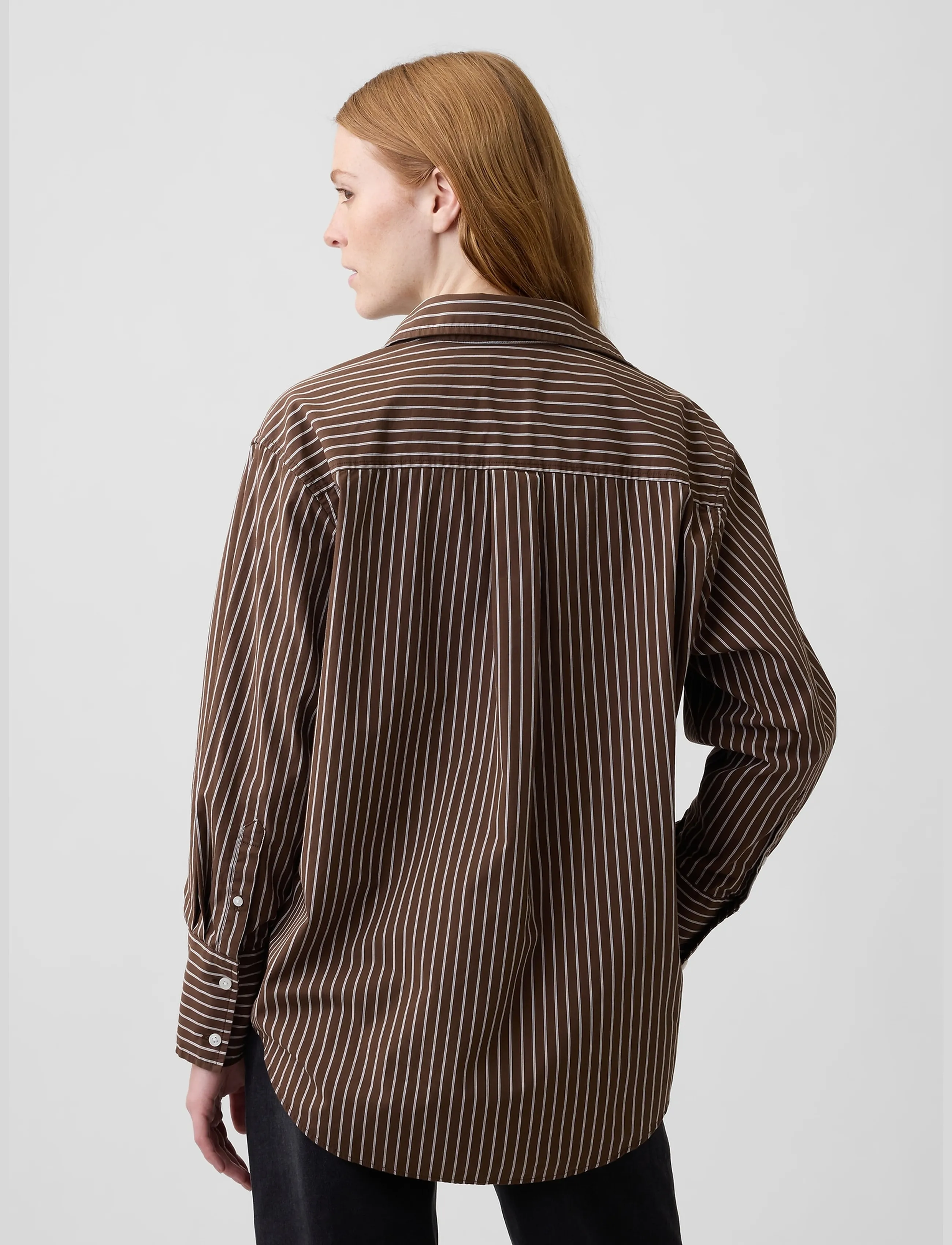 GAP - Poplin Big Shirt from the GAP collection - långärmade skjortor - brown stripe - 2