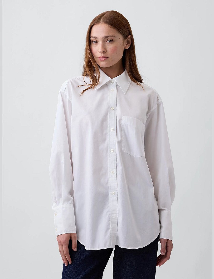 GAP - Poplin Big Shirt from the GAP collection - langärmlige hemden - optic white v6 - 0