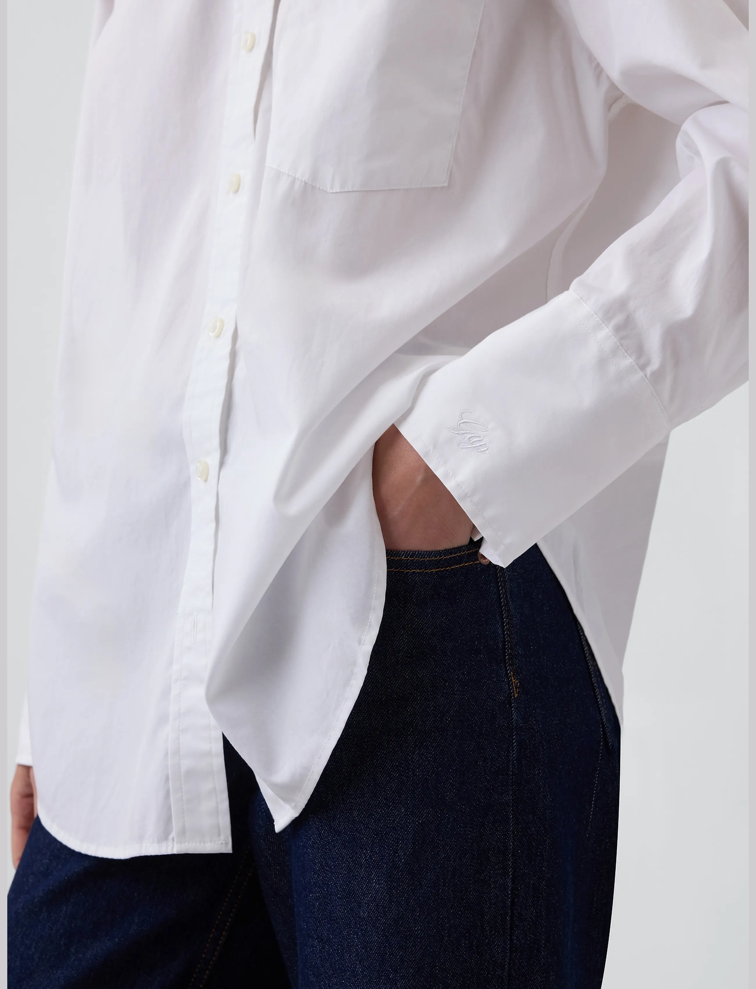 GAP - Poplin Big Shirt from the GAP collection - long-sleeved shirts - optic white v6 - 4
