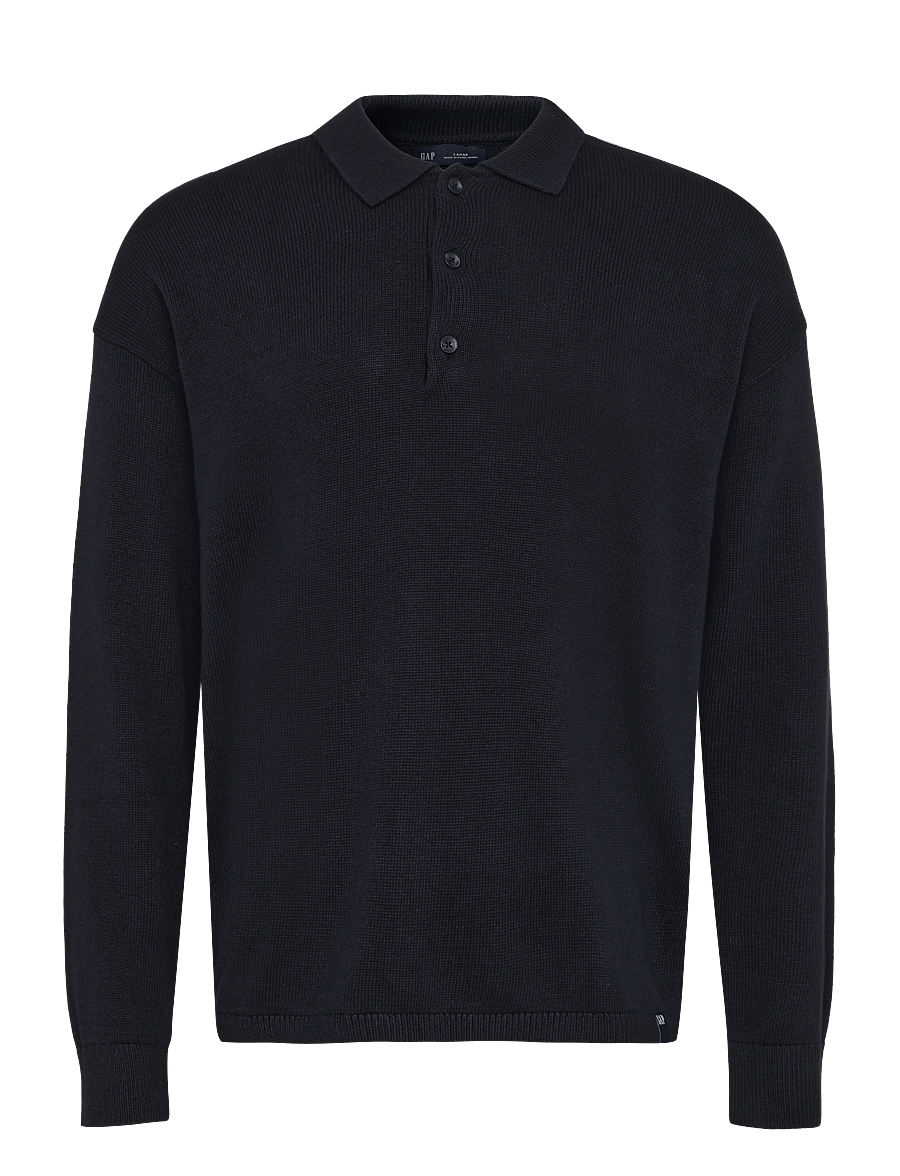 GAP - Long-Sleeved Polo Sweater from the GAP collection - long-sleeved knitted polos - new classic navy - 1