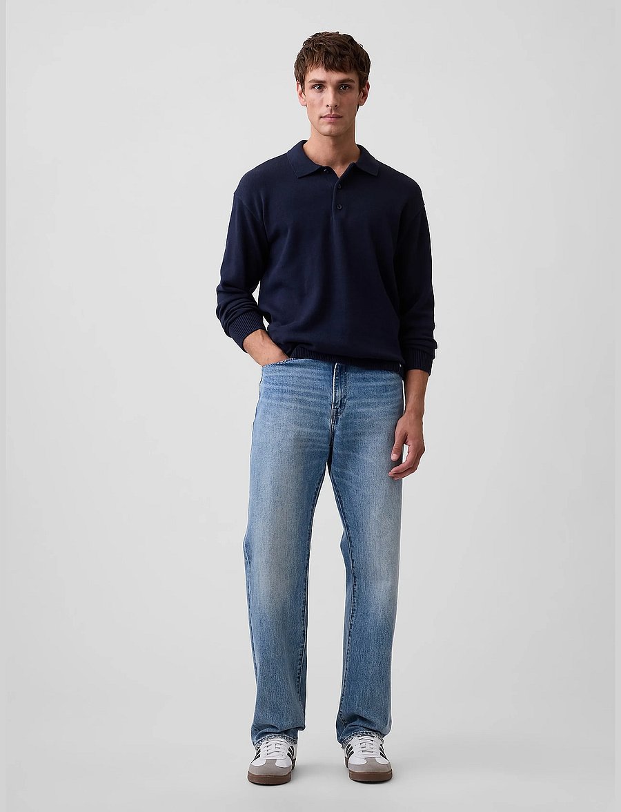 GAP - Long-Sleeved Polo Sweater from the GAP collection - long-sleeved knitted polos - new classic navy - 0
