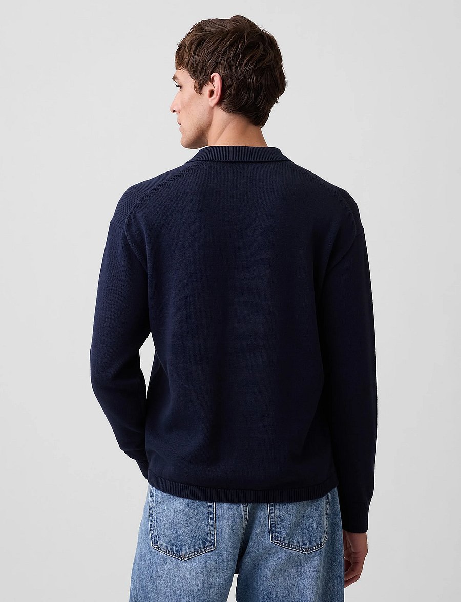GAP - Long-Sleeved Polo Sweater from the GAP collection - long-sleeved knitted polos - new classic navy - 4