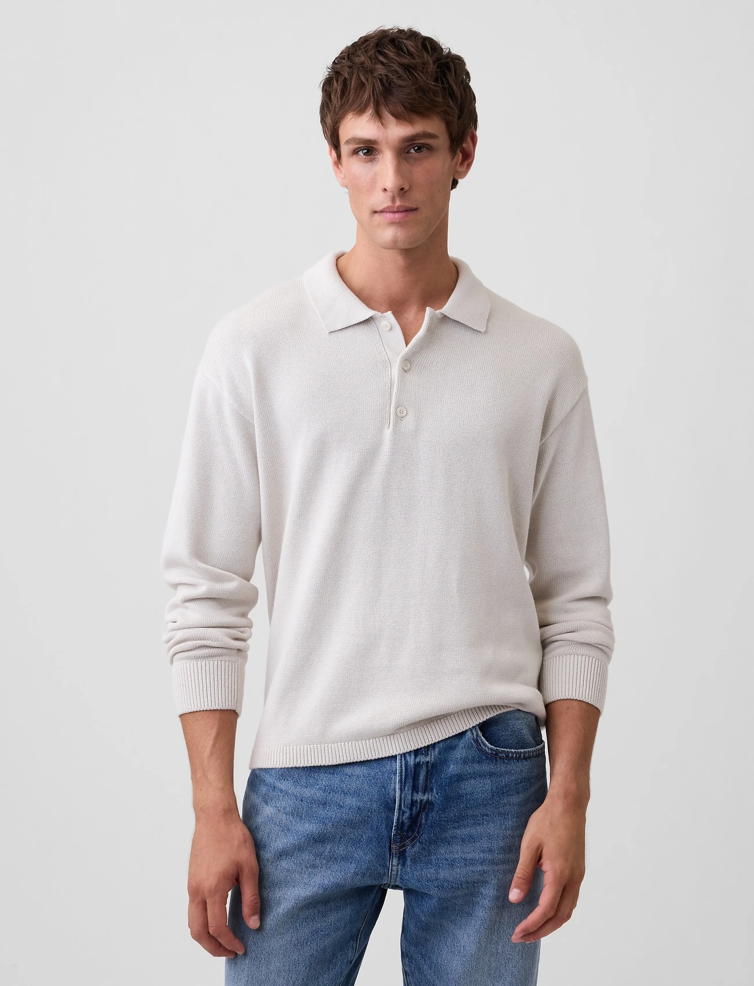 GAP Long-Sleeved Polo Sweater From The Collection tröjor herr – bild 2