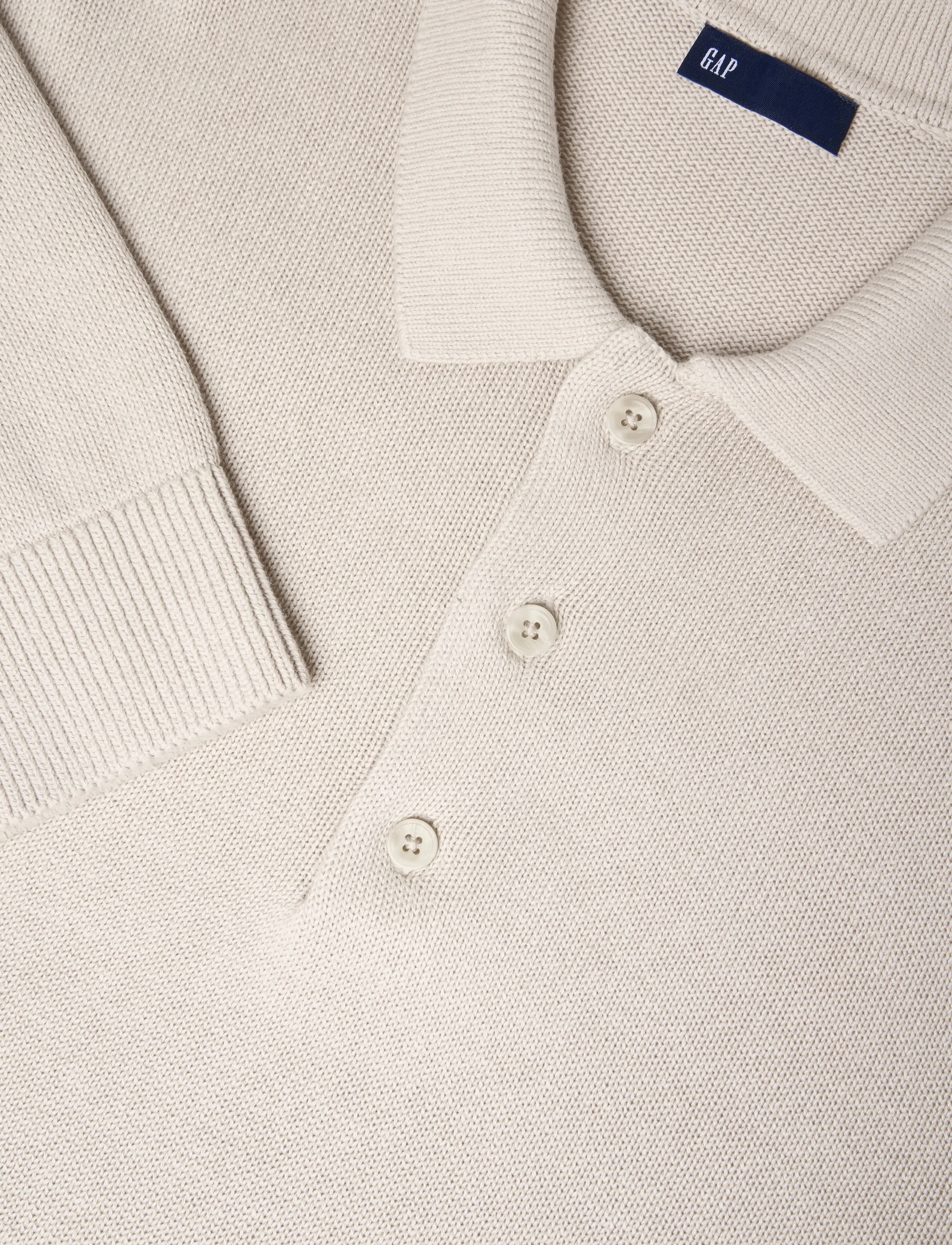 GAP - Long-Sleeved Polo Sweater from the GAP collection - poloer i strik med lange ærmer - regular grey - 5